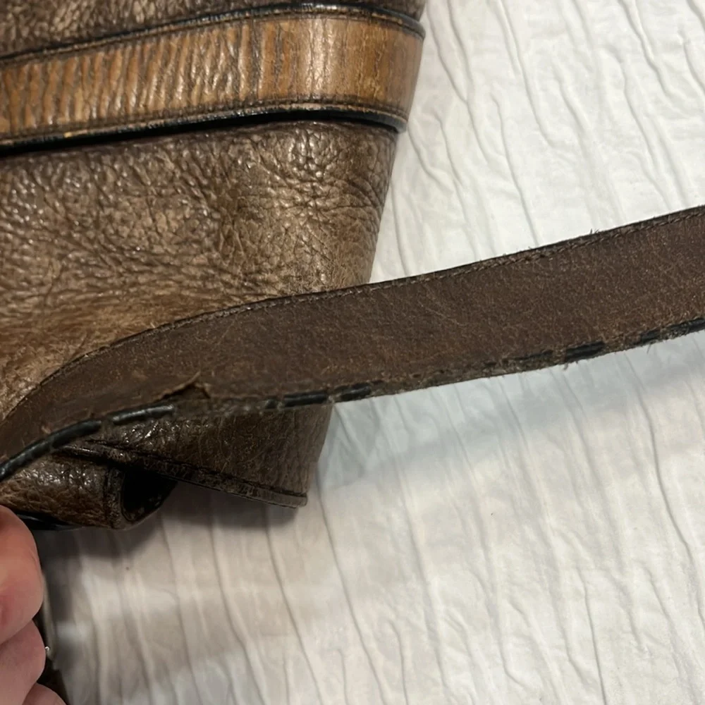 Cole Haan messenger bag brown distressed laptop book bag school bag‎ business